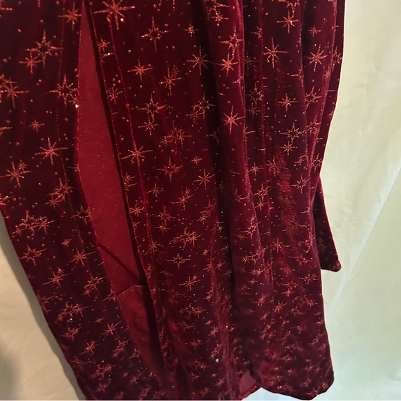 Collectif Dark Red/Maroon Sweetheart Bodycon Dress Sparkles - Picture 4 of 8